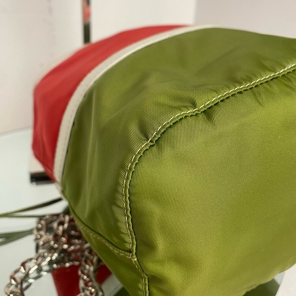 PRADA TESSUTO NYLON MINI DRAWSTRING BAG WITH CROSSBODY CHAIN - Picture 8 of 15